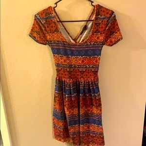 Patterned skater dress
